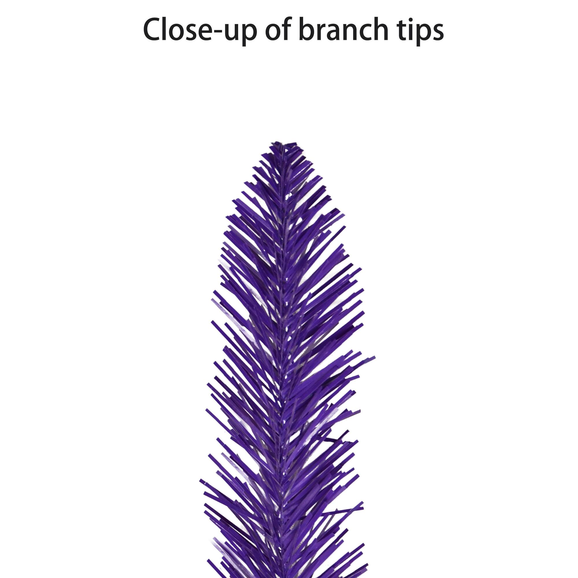 6ft. Pre-Lit Purple Alpine Pencil Artificial Christmas Tree, Clear Lights